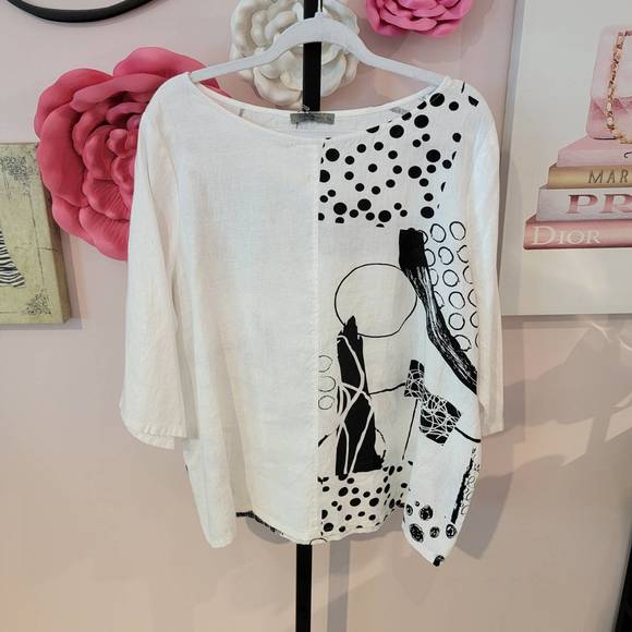 NEW CHALET ET CECI ryanne top in white with black - Picture 1 of 2